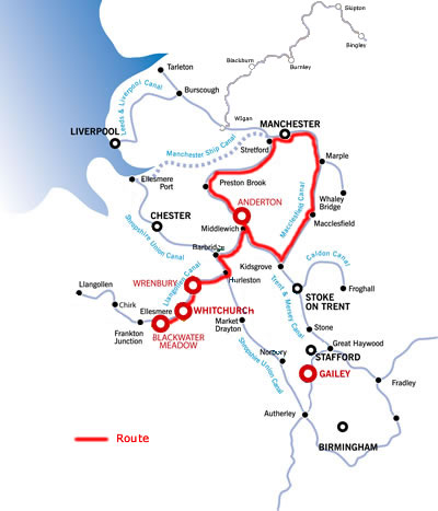 The Cheshire Ring.php cruising route map The Cheshire Ring.php cruising route map
