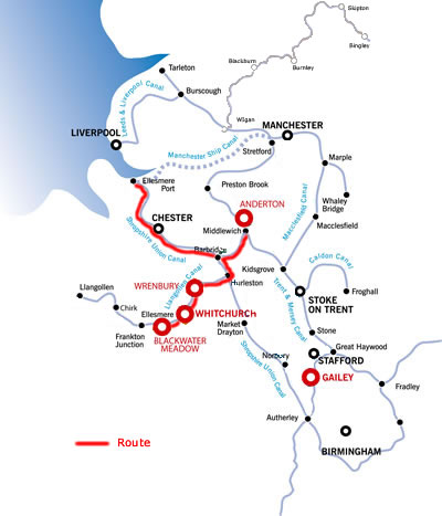 The Chester Or Ellesmere Port And Return From Anderton.php cruising route map The Chester Or Ellesmere Port And Return From Anderton.php cruising route map
