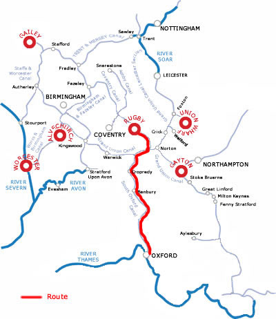 The Oxford And Return From Rugby.php cruising route map The Oxford And Return From Rugby.php cruising route map
