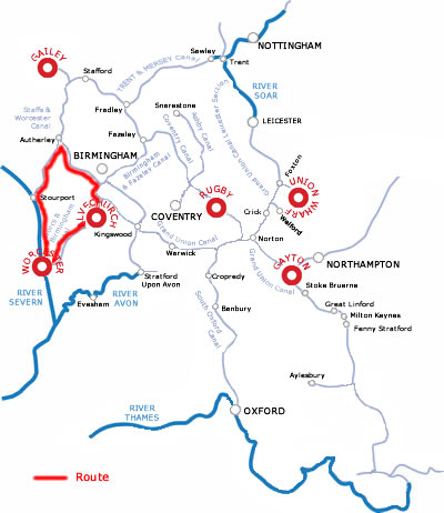 The Stourport Ring.php cruising route map The Stourport Ring.php cruising route map